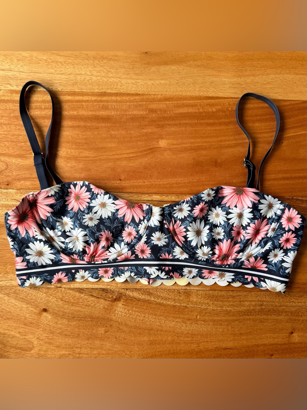 Agua Bendita Lauren Ross Floral Underwire Bikini Top Large NWOT
